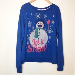Holiday Time Ugly Christmas Sweater Snowman Medium